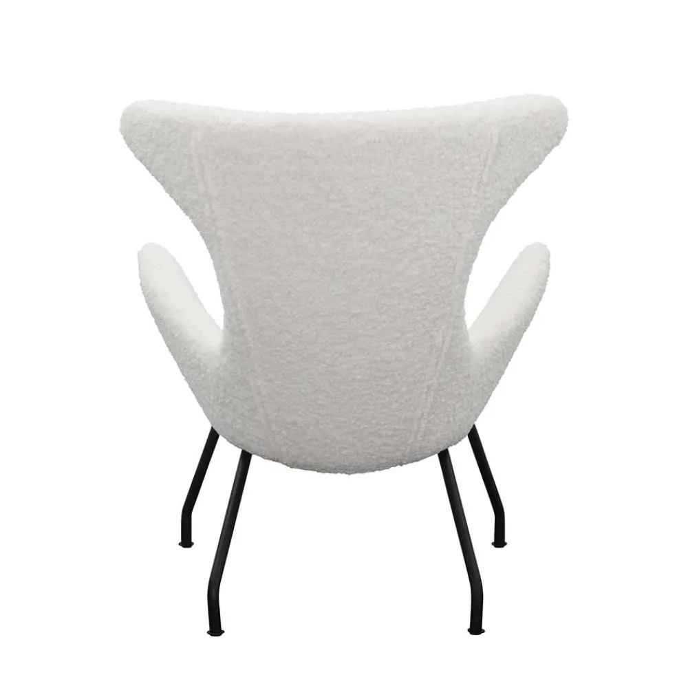 Wohnen Sessel<Weißer Design Ohrensessel mit Plüschbezug - Nicrobar