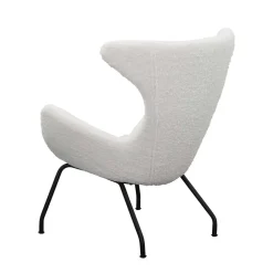 Wohnen Sessel<Weißer Design Ohrensessel mit Plüschbezug - Nicrobar