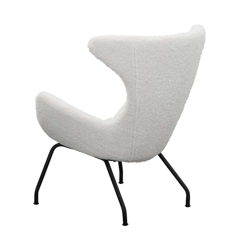 Wohnen Sessel<Weißer Design Ohrensessel mit Plüschbezug - Nicrobar