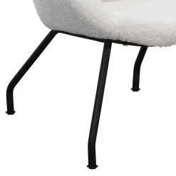 Wohnen Sessel<Weißer Design Ohrensessel mit Plüschbezug - Nicrobar