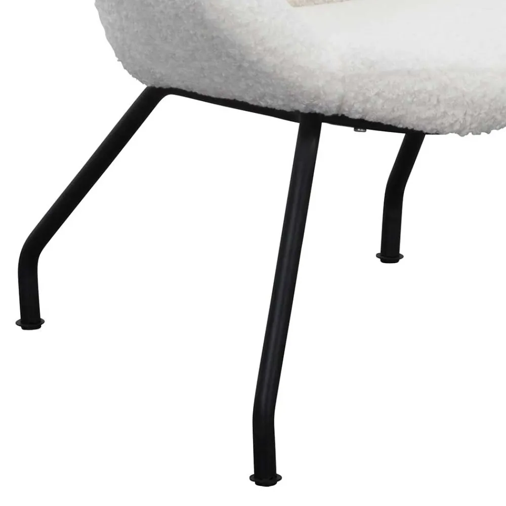 Wohnen Sessel<Weißer Design Ohrensessel mit Plüschbezug - Nicrobar
