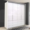 Wohnen Kleiderschränke<Weißer Falttüren Kleiderschrank glasbeschichtet - Dolienca