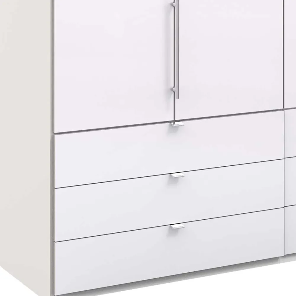 Wohnen Kleiderschränke<Weißer Falttüren Kleiderschrank glasbeschichtet - Dolienca