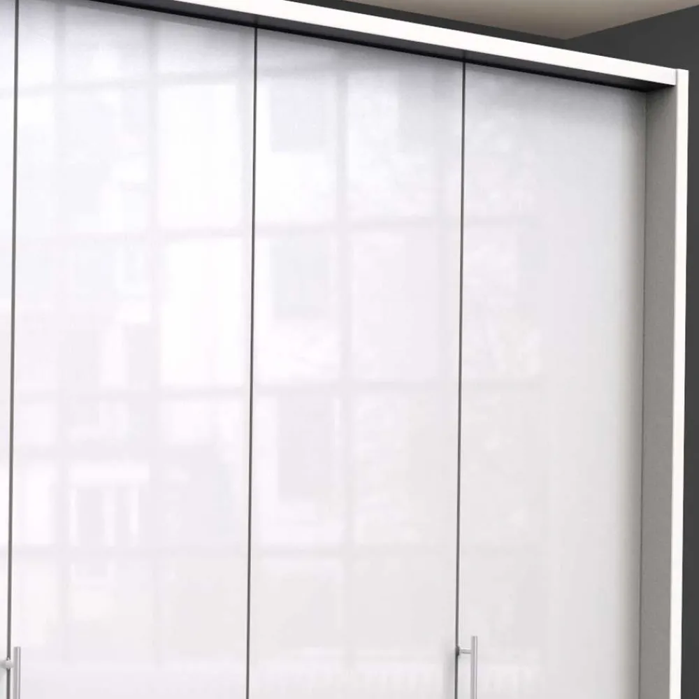 Wohnen Kleiderschränke<Weißer Falttüren Kleiderschrank glasbeschichtet - Dolienca