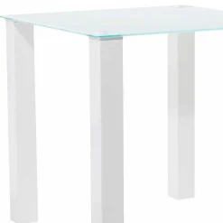 Wohnen Tische<Weißer Hochglanz Tisch mit Glasplatte - Richard