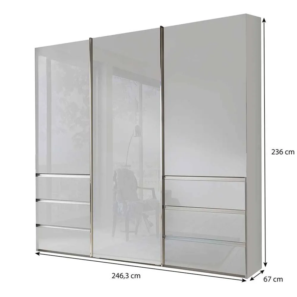 Wohnen Kleiderschränke<Weißer Kleiderschrank mit Schwebetüren - Brasatura