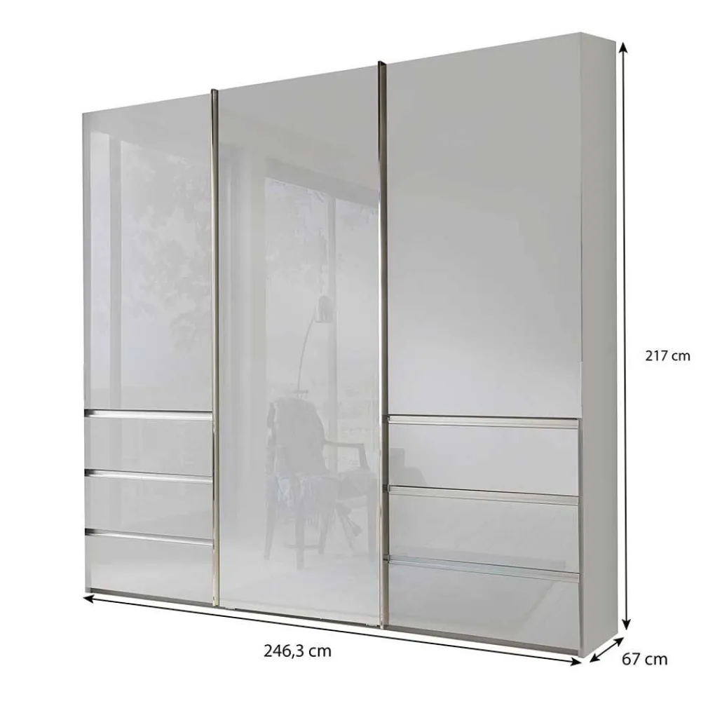 Wohnen Kleiderschränke<Weißer Kleiderschrank mit Schwebetüren - Brasatura