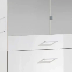 Wohnen Kleiderschränke<Weißer Kleiderschrank mit Spiegel - 179x199x58 cm - Venture