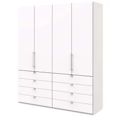 Wohnen Kleiderschränke<Weißer Kombi-Kleiderschrank mit acht Schubladen - Donpiave