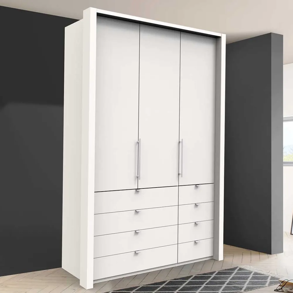 Wohnen Kleiderschränke|Schränke<Weißer Kombi-Kleiderschrank mit Gleittür - Donpiave