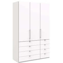 Wohnen Kleiderschränke|Schränke<Weißer Kombi-Kleiderschrank mit Gleittür - Donpiave