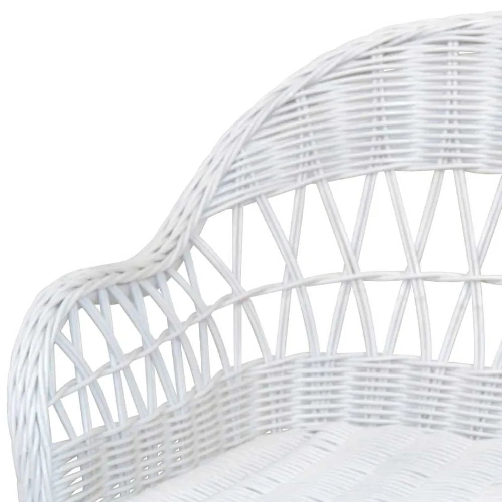 Wohnen Sessel<Weißer Korbsessel aus Rattan Geflecht - Kuraico