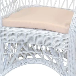 Wohnen Sessel<Weißer Korbsessel aus Rattan Geflecht - Kuraico