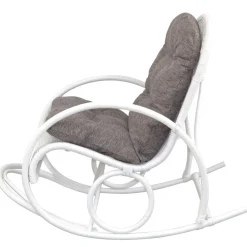 Wohnen Sessel|Stühle<Weißer Schaukelstuhl aus Rattangeflecht - Vilatata