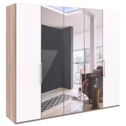 Wohnen Kleiderschränke|Schränke<Weißer Schlafzimmer-Schrank mit Spiegeln - Vaclyn