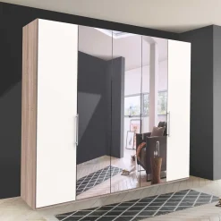 Wohnen Kleiderschränke|Schränke<Weißer Schlafzimmer-Schrank mit Spiegeln - Vaclyn