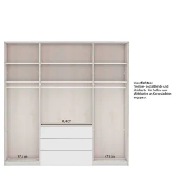 Wohnen Kleiderschränke<Weißer Schlafzimmerschrank 4-türig & 3 Schubladen - Flinn I