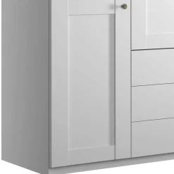 Wohnen Kleiderschränke<Weißer Schlafzimmerschrank 4-türig & 3 Schubladen - Flinn I