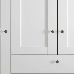 Wohnen Kleiderschränke<Weißer Schlafzimmerschrank 4-türig & 3 Schubladen - Flinn I