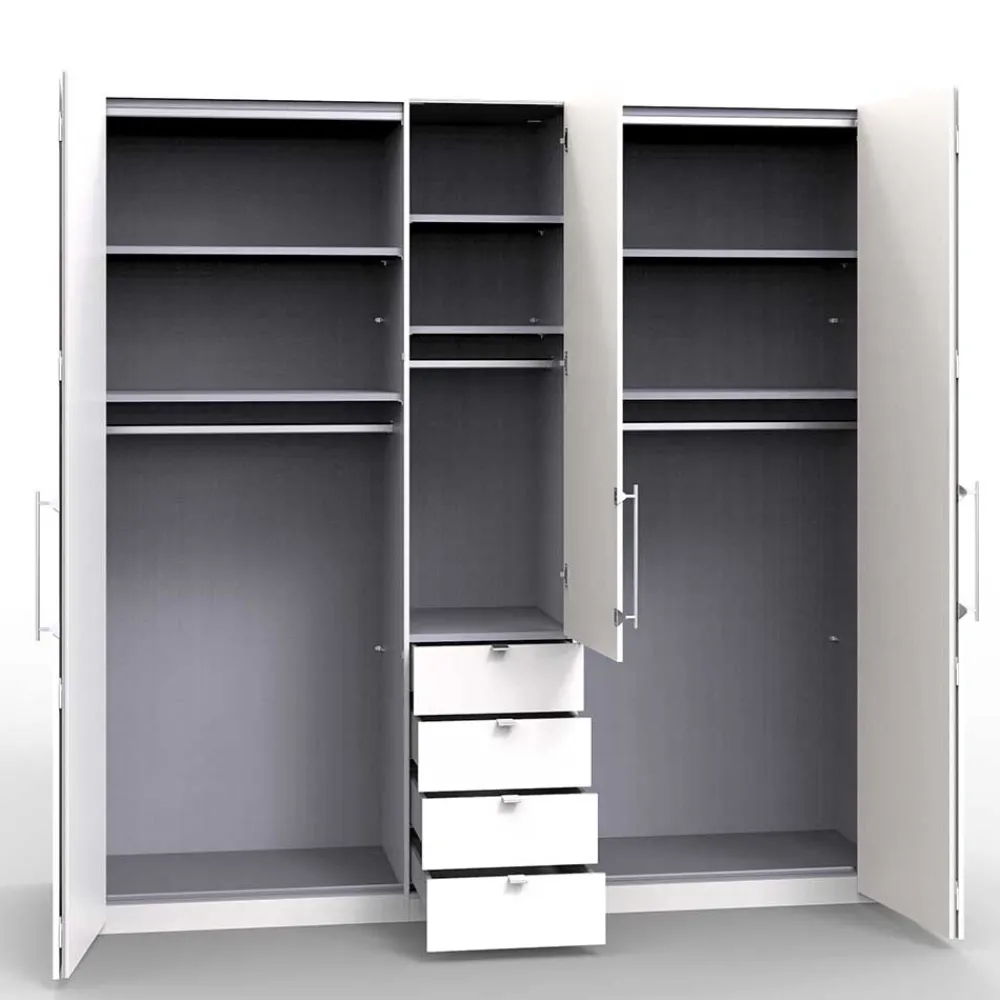 Wohnen Kleiderschränke|Schränke<Weißer Schrank für Kleidung mit Falttüren - Donpiave