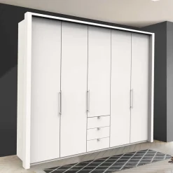 Wohnen Kleiderschränke|Schränke<Weißer Schrank mit zwei Falttüren & Tür - Donpiave