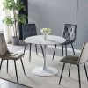 Wohnen Tische<Weißer Sinterstein Tisch mit Trompetenfuß - Glamour