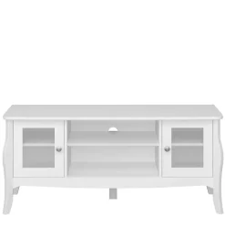 Wohnen Tv & Hifi-Möbel|Lowboards<Weißer TV Unterschrank mit zwei Glastüren - Dosalino
