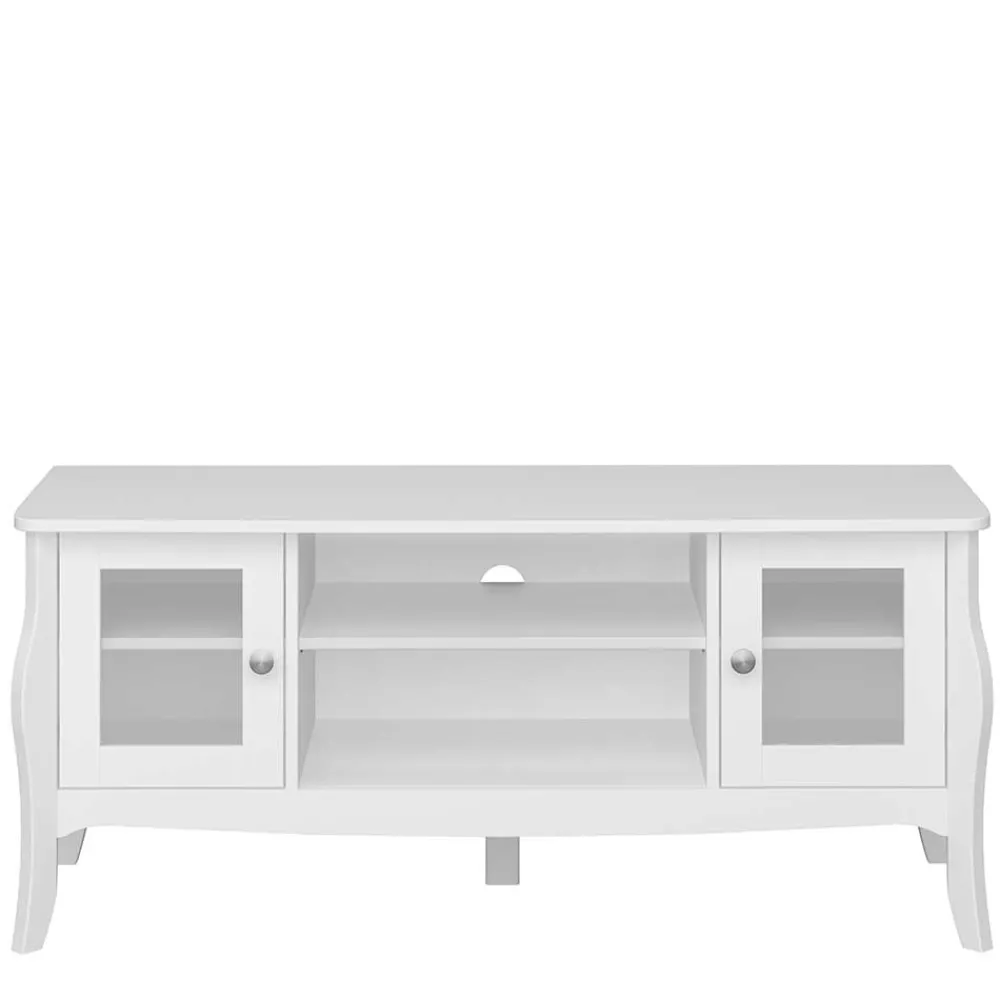 Wohnen Tv & Hifi-Möbel|Lowboards<Weißer TV Unterschrank mit zwei Glastüren - Dosalino