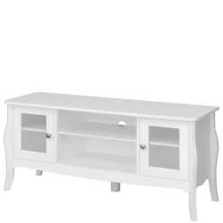Wohnen Tv & Hifi-Möbel|Lowboards<Weißer TV Unterschrank mit zwei Glastüren - Dosalino