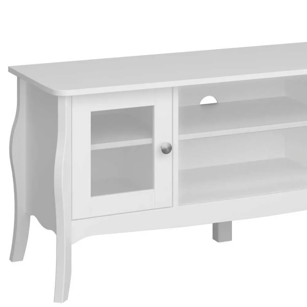 Wohnen Tv & Hifi-Möbel|Lowboards<Weißer TV Unterschrank mit zwei Glastüren - Dosalino