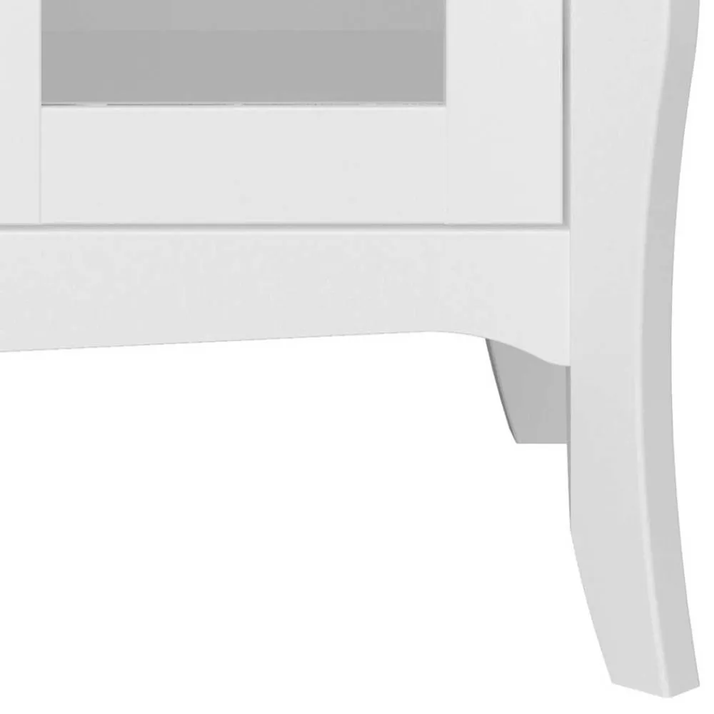 Wohnen Tv & Hifi-Möbel|Lowboards<Weißer TV Unterschrank mit zwei Glastüren - Dosalino