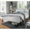 Wohnen Betten<Weißes Bett mit Kunstleder-Kopfteil - Rocca