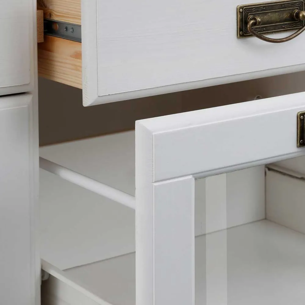 Wohnen Schränke<Weißes Buffet Schrank aus Kiefer massiv - Akbelev