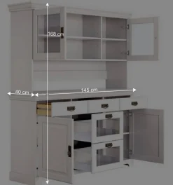 Wohnen Schränke<Weißes Buffet Schrank aus Kiefer massiv - Akbelev