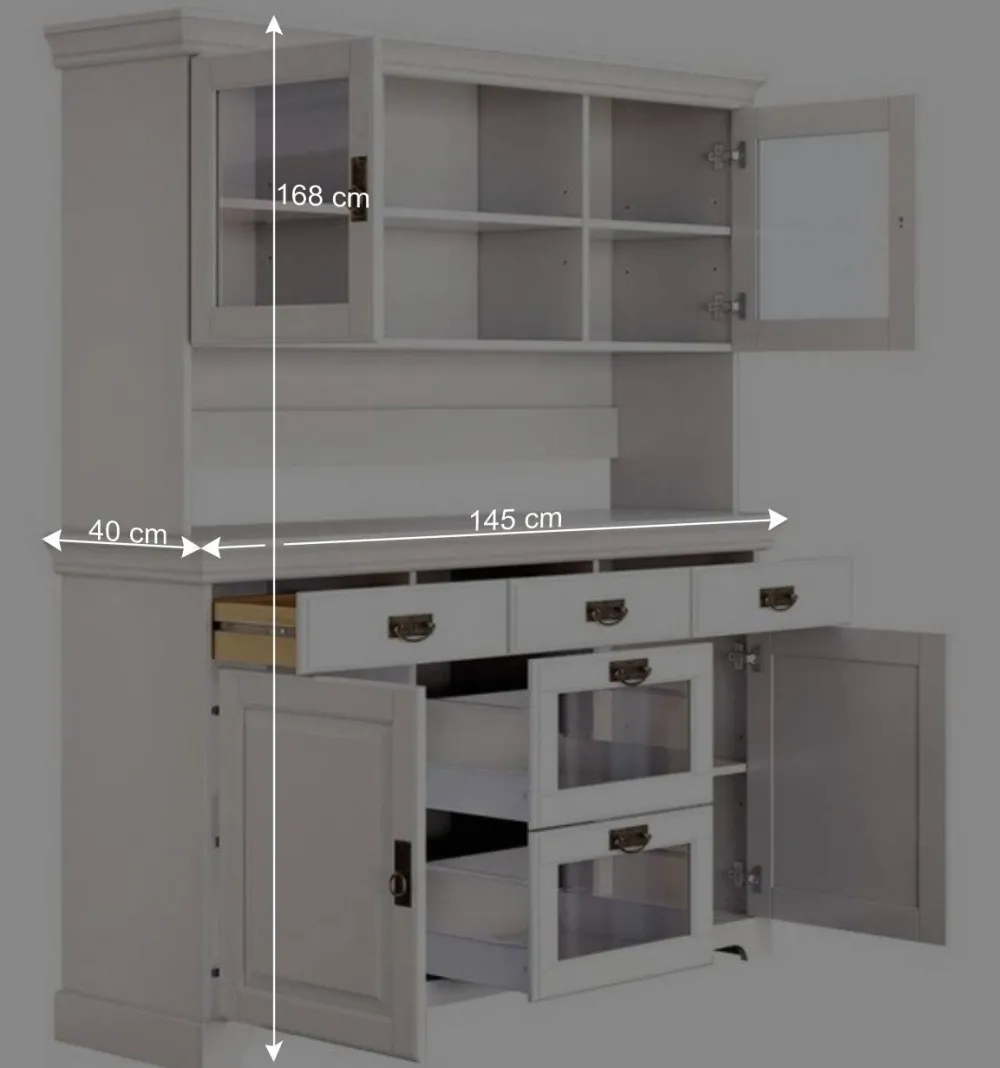 Wohnen Schränke<Weißes Buffet Schrank aus Kiefer massiv - Akbelev