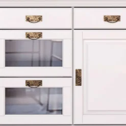 Wohnen Schränke<Weißes Buffet Schrank aus Kiefer massiv - Akbelev
