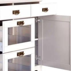 Wohnen Schränke<Weißes Buffet Schrank aus Kiefer massiv - Akbelev