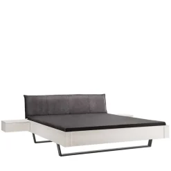 Wohnen Betten<Weißes Designbett mit Stoff-Kopfteil - Fanos