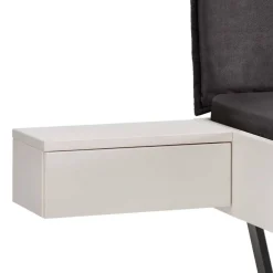 Wohnen Betten<Weißes Designbett mit Stoff-Kopfteil - Fanos