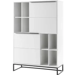 Wohnen Highboards<Weißes Highboard mit 8 Fächern & 2 Türen - Enkraja