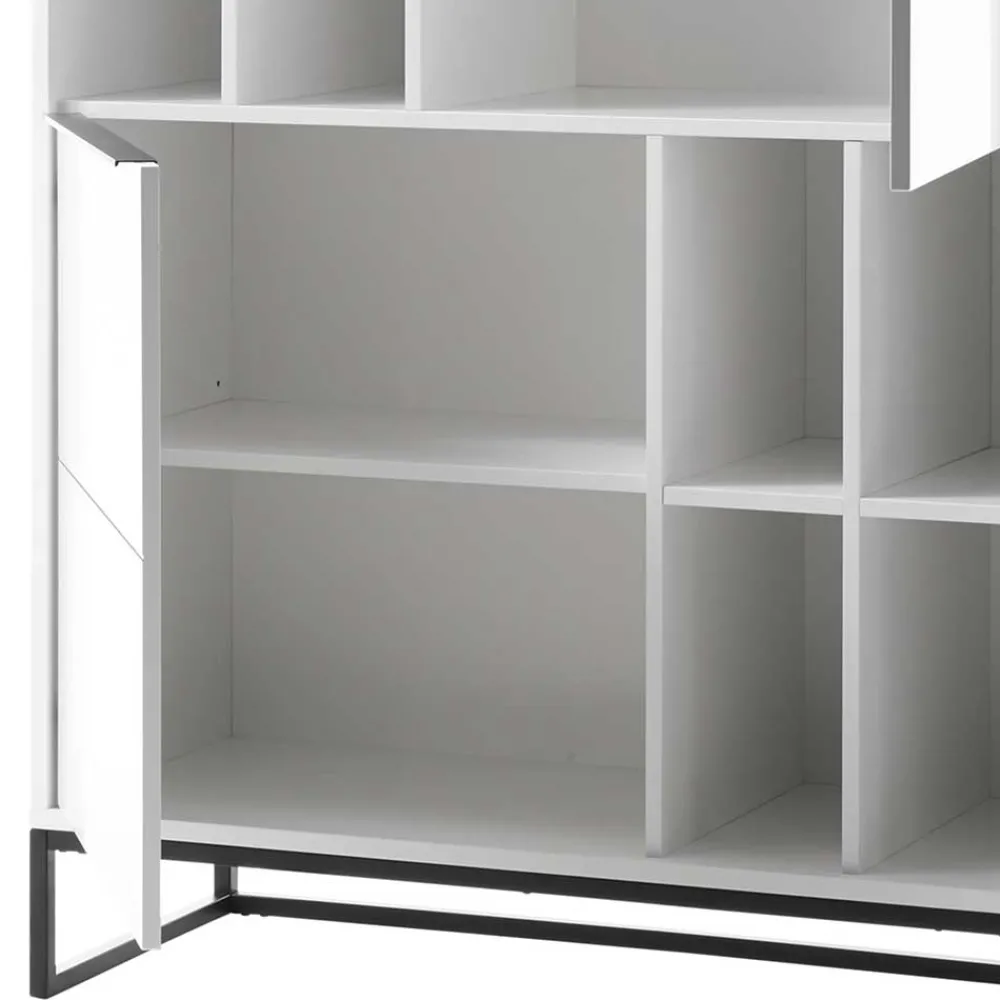 Wohnen Highboards<Weißes Highboard mit 8 Fächern & 2 Türen - Enkraja