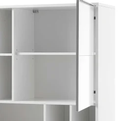 Wohnen Highboards<Weißes Highboard mit 8 Fächern & 2 Türen - Enkraja