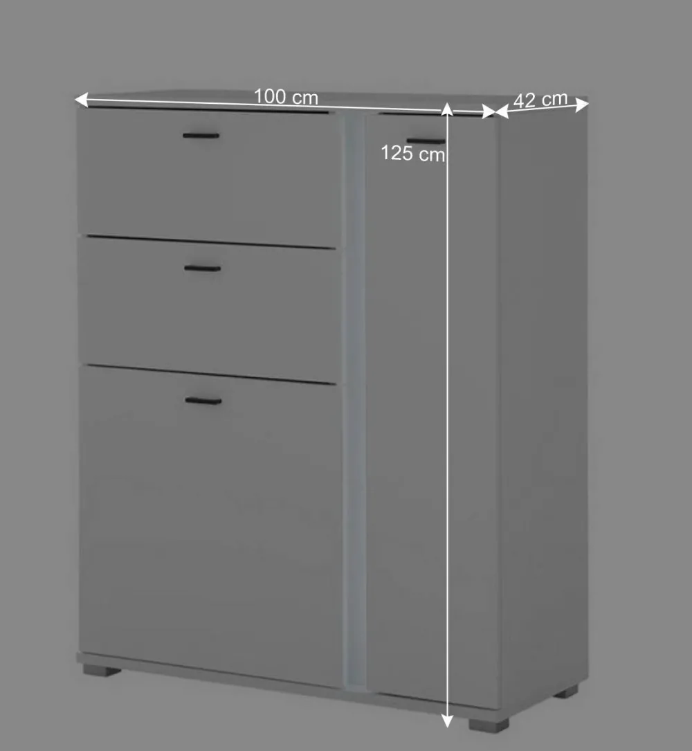 Wohnen Highboards<Weißes Highboard mit LED Beleuchtung - Tirol