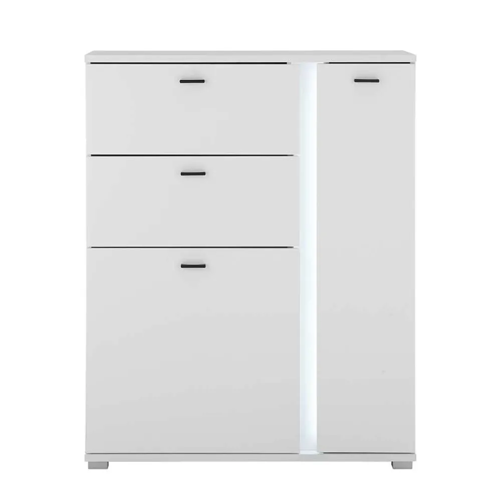 Wohnen Highboards<Weißes Highboard mit LED Beleuchtung - Tirol