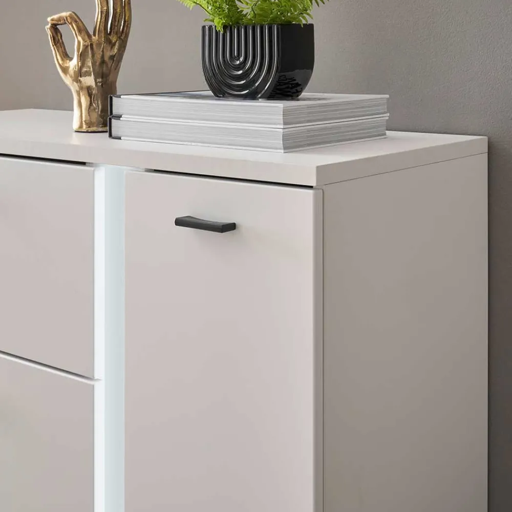 Wohnen Highboards<Weißes Highboard mit LED Beleuchtung - Tirol
