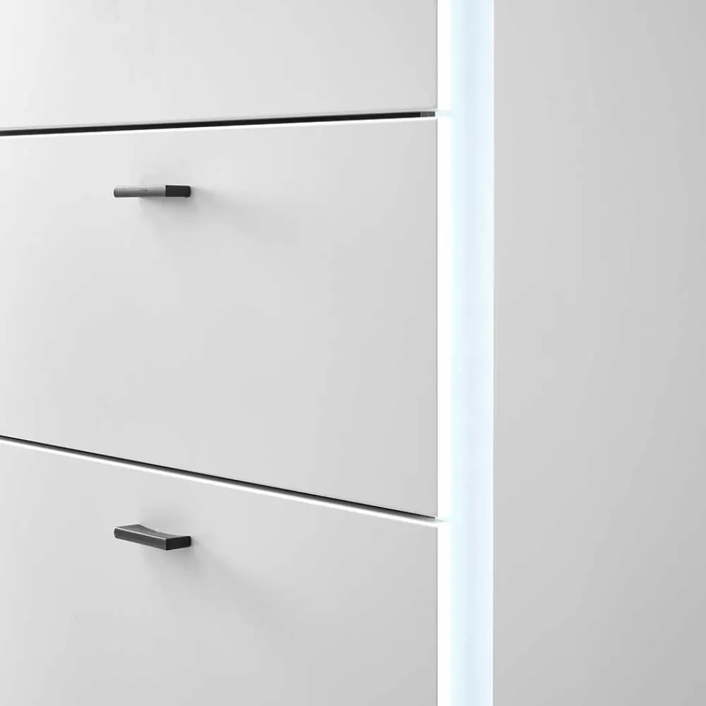 Wohnen Highboards<Weißes Highboard mit LED Beleuchtung - Tirol