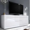 Wohnen Tv & Hifi-Möbel<Weißes Hochglanz Lowboard für TV - Sogno