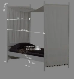 Wohnen Betten<Weißes Metallbett mit Baldachin - Jenva