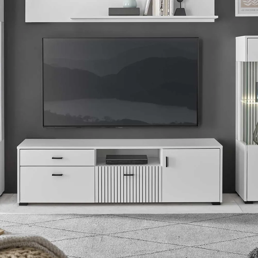 Wohnen Tv & Hifi-Möbel|Lowboards<Weißes TV Board 150 cm breit - Dualkos