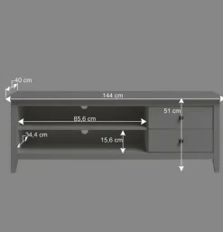 Wohnen Tv & Hifi-Möbel|Lowboards<Weißes TV Board im Landhausstil - Astinion